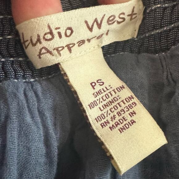 Blue Tiered Cottage Core A Line Skirt Size Petite Small Peasant Boho Cowgirl - Picture 3 of 9